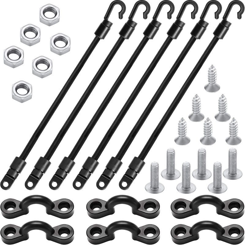 Mudder 6 Sets Fishing Rod Strap Holder, Adjustable Deck Mount Connector for Boat Marine Supply, 18-inch Pole Holder for Secure Rod Storage - Image 1